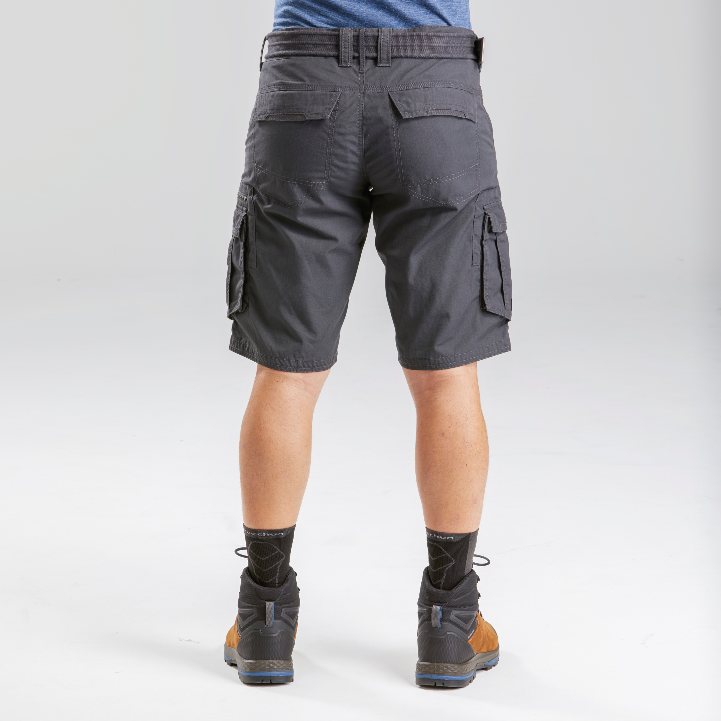 Short cargo de trek voyage travel 500 gris homme pour les clubs et collectivites Decathlon Pro