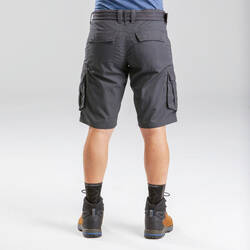 Men's Travel Trekking Cargo Shorts - TRAVEL 100 - Grey