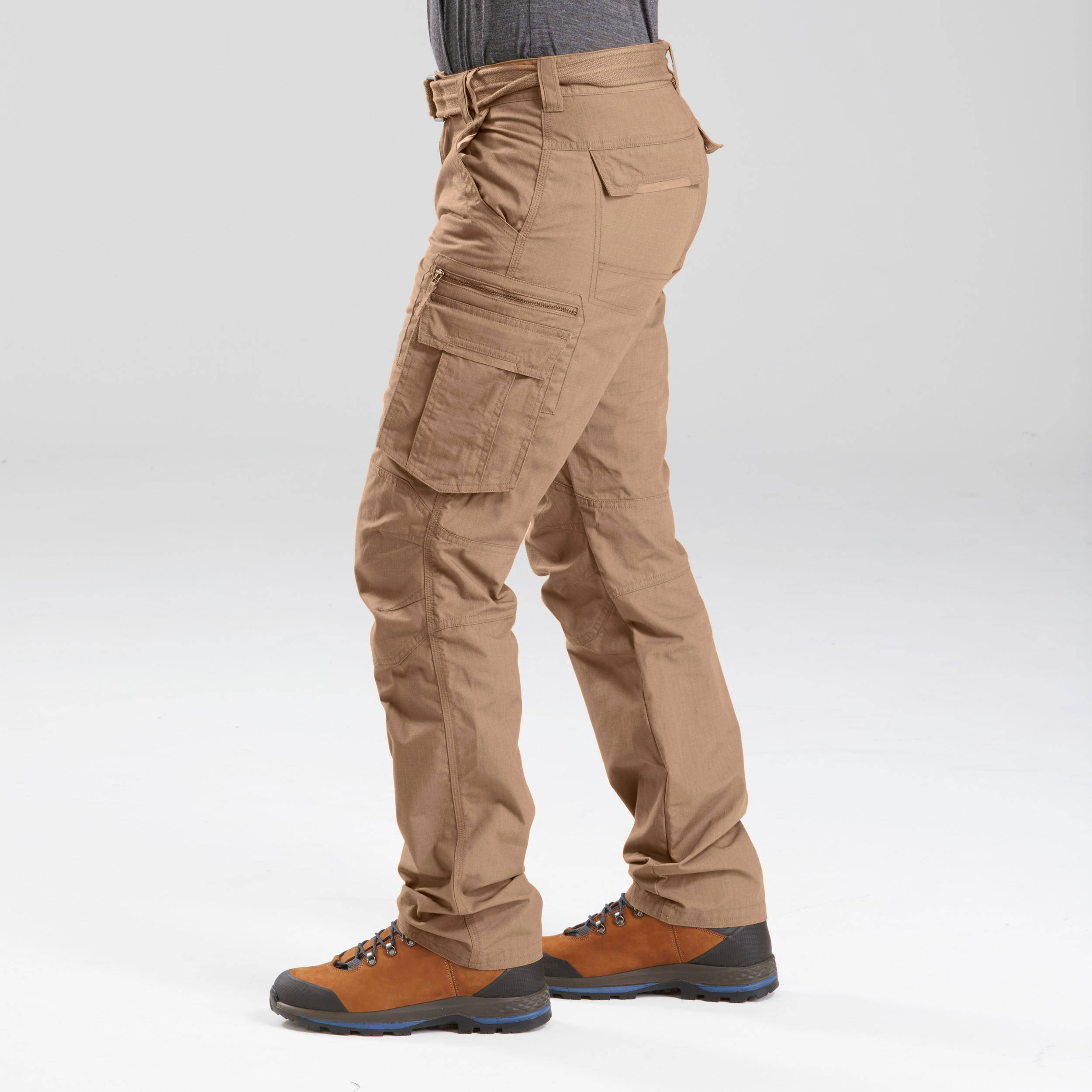 Men Straight Fit Durable Cargo Pant Brown - Travel 100 -  5