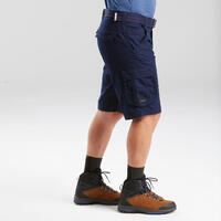 Men's Travel Trekking Cargo Shorts - TRAVEL 100 - Blue