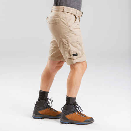 Pantalón desmontable montaña y trekking cargo Hombre Travel 100 beige