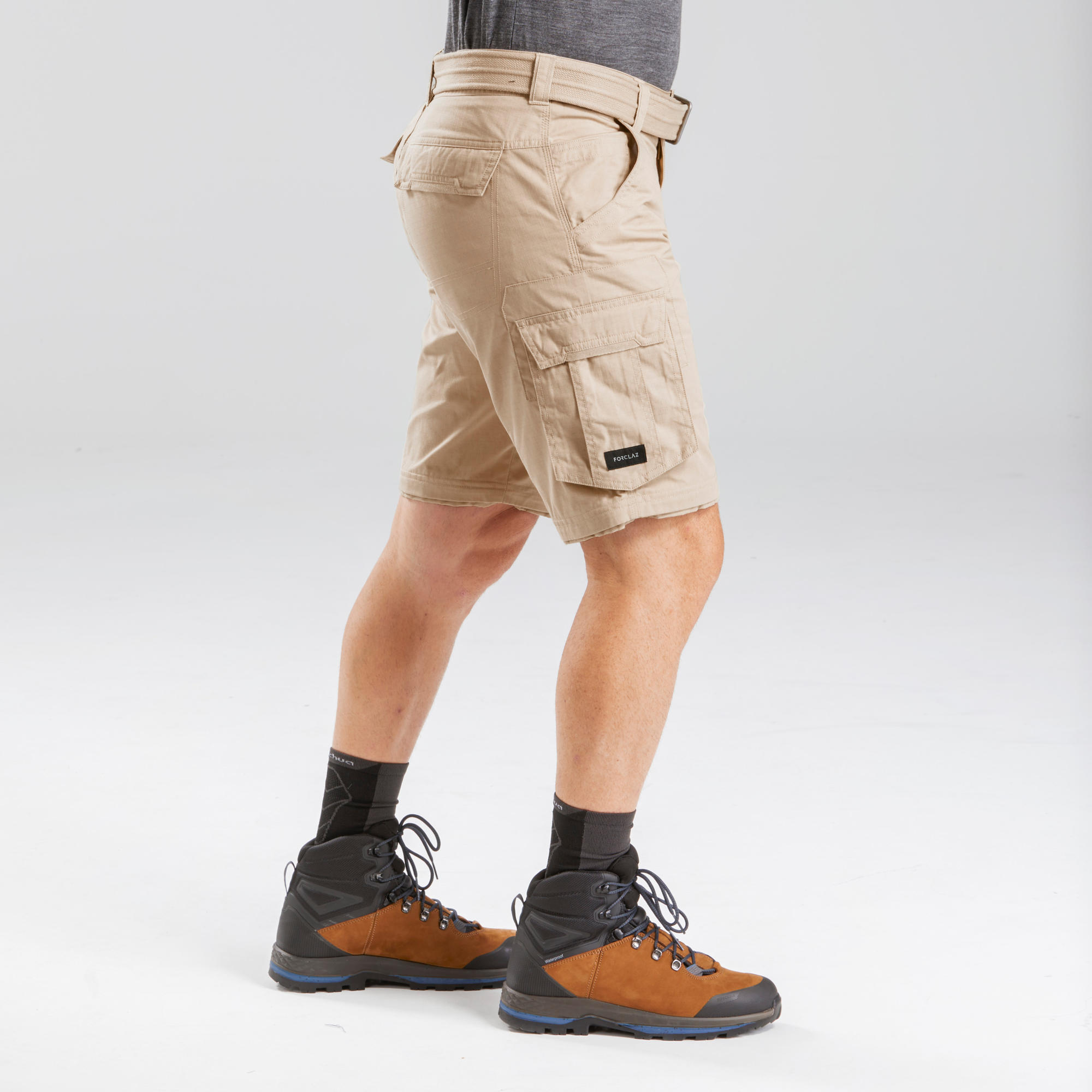 Modular trekking cargo pants - TRAVEL 100 MODUL sand man