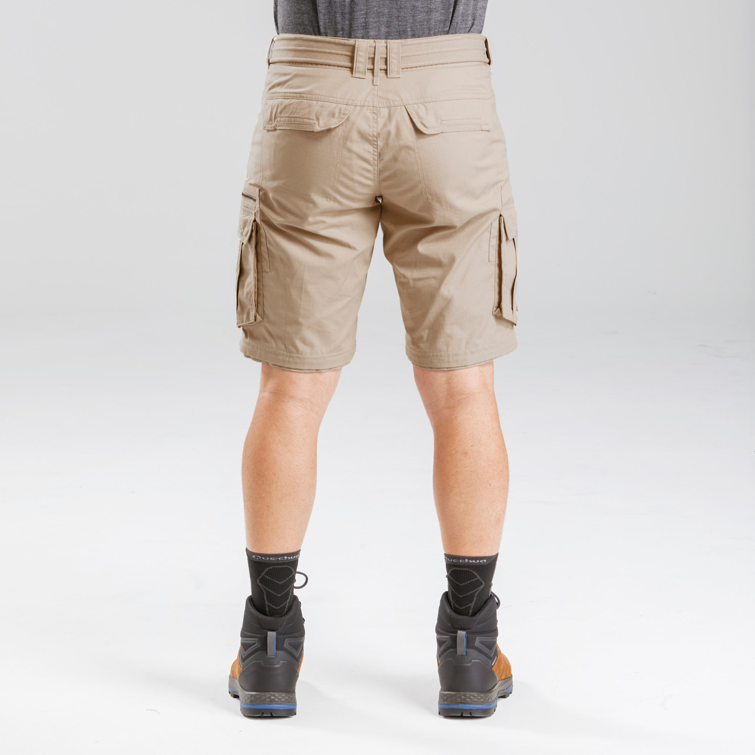 Men's Travel Trekking Zip-Off Cargo Trousers - Travel 100 Zip-Off - sand 5/10