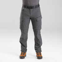 Pantalon desmontable montaña y trekking Hombre Travel 500 gris