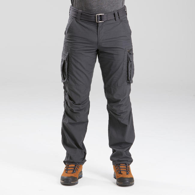 Men's trekking trousers - TRAVEL 100 - grey