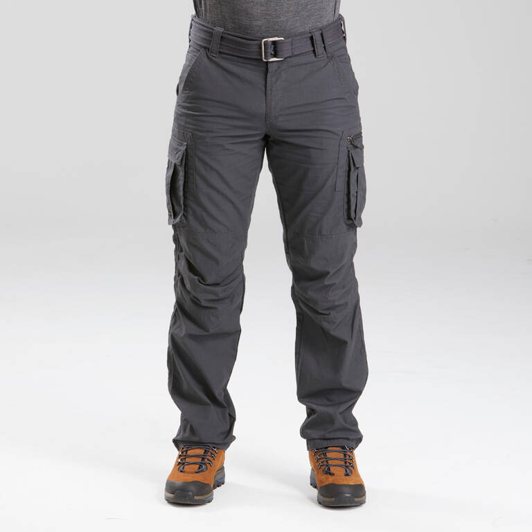 Men Straight Fit Durable Cargo Pant Grey - Travel 100