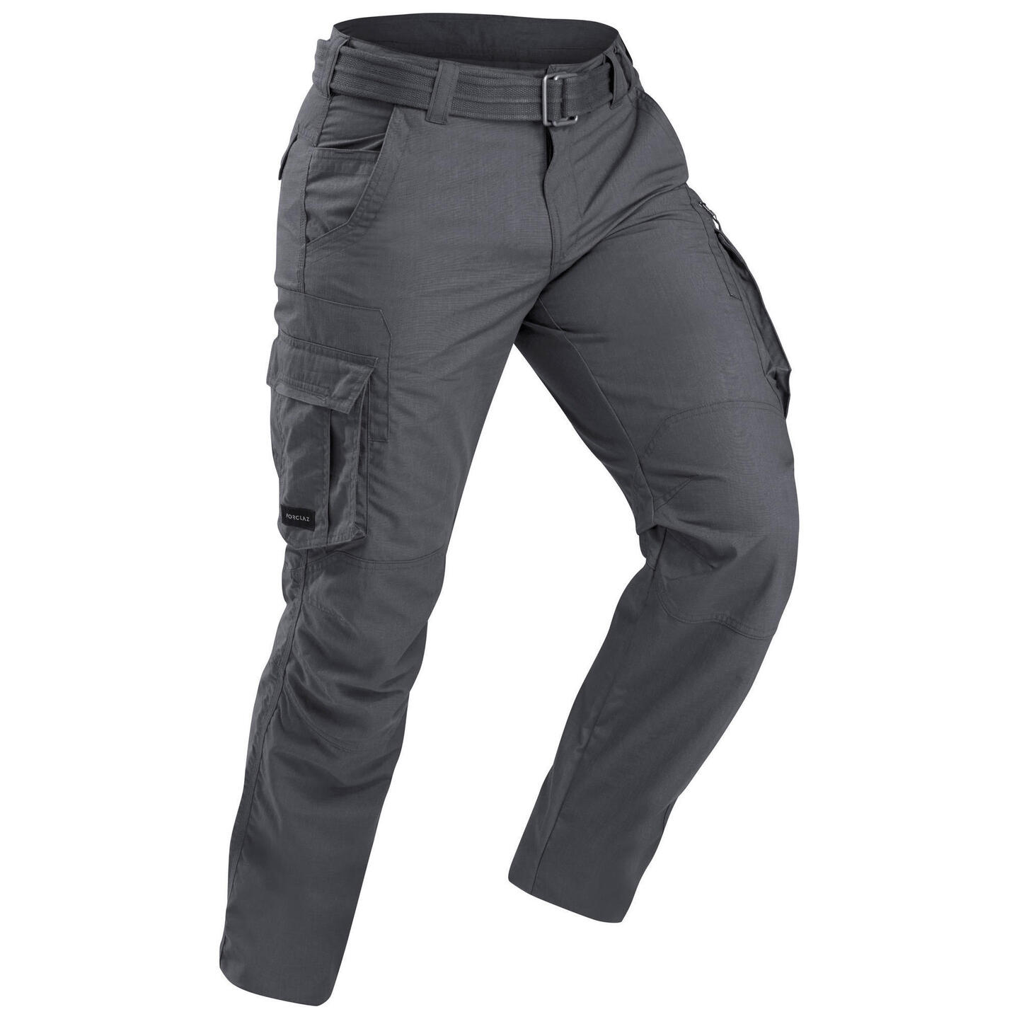 Mens Travel Trekking Cargo Trousers Travel 100 Grey