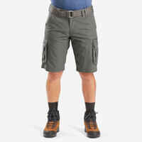 Men's Travel Trekking Cargo Shorts - TRAVEL 100 - Khaki