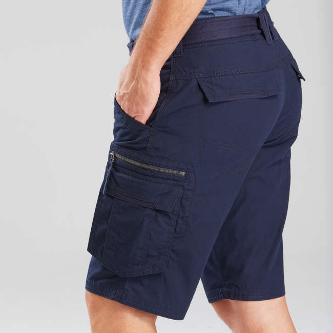 FORCLAZ Men's trekking shorts TRAVEL 100 blue Decathlon