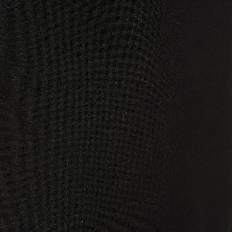 Women's Short-Sleeved Straight-Cut Crew Neck Cotton Fitness T-Shirt 500 - Black