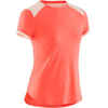 Girls' Breathable Short-Sleeved Gym T-Shirt 500 - Neon Pink