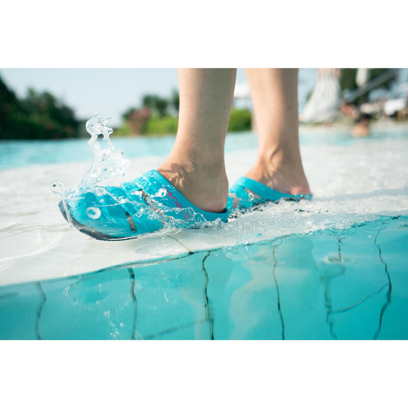 Sabots De Piscine Femme - Clog 100 - Bleu Luxury