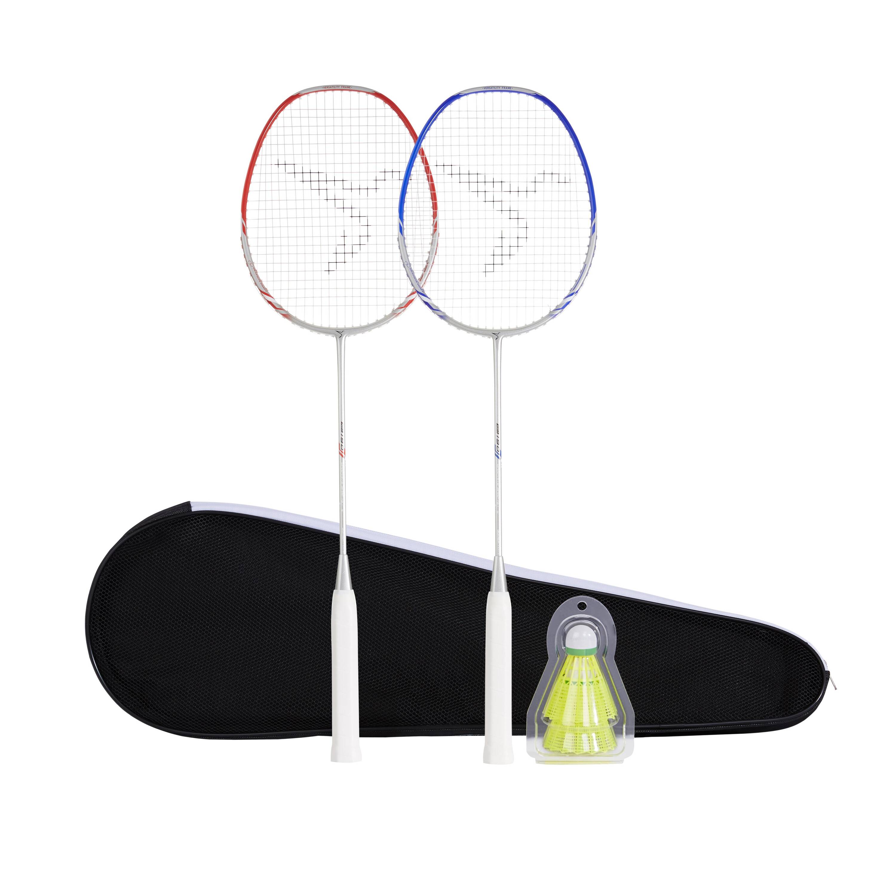 ADULT BADMINTON RACKET BR 190 SET PARTNER RED DARK BLUE -  1