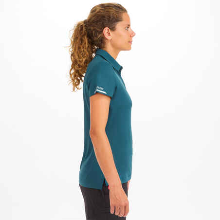 Women’s Sailing Short Sleeve Polo Shirt Race - Petrol