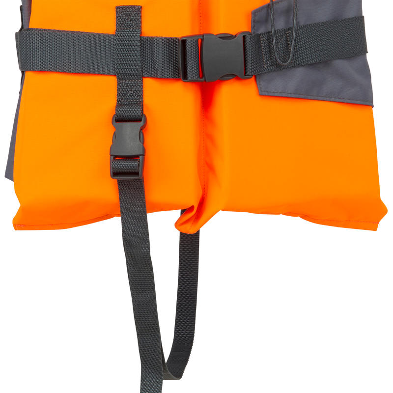 Adult Foam Life Jacket LJ 100N Easy Orange/Grey Decathlon