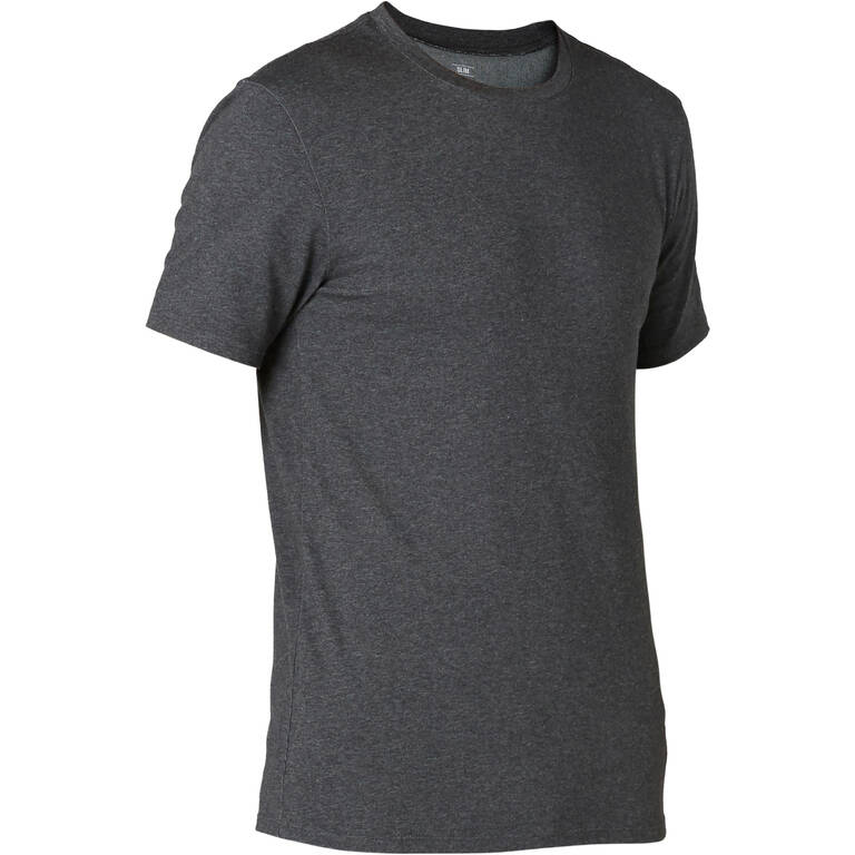 Men's Slim-Fit Fitness T-Shirt 500 - Dark Grey