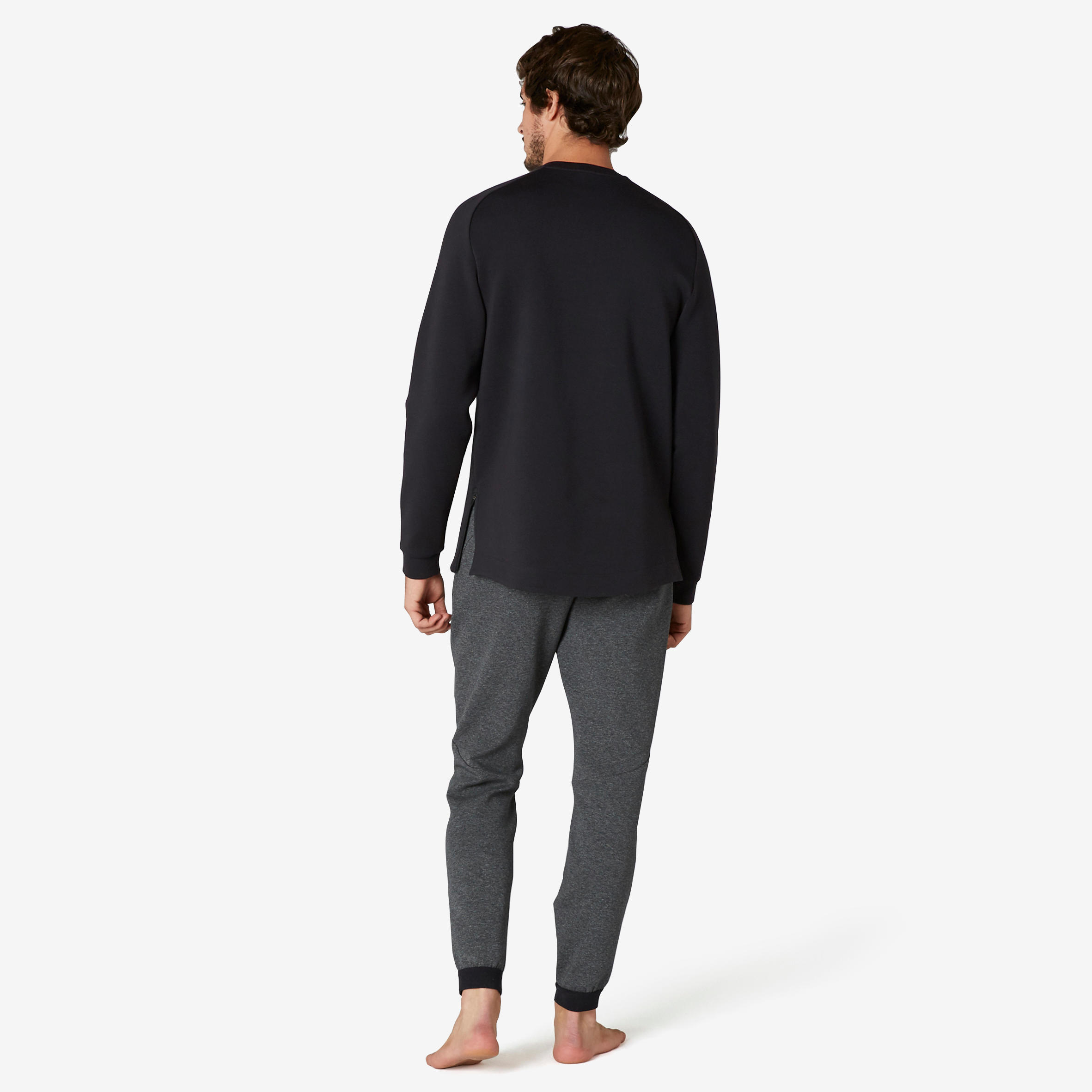 Fitness Sweatshirt with Zip-Up Pocket - Black 4/8