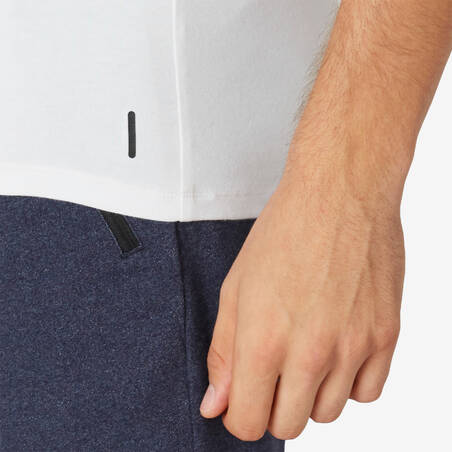 Kaos Fitness Slim-Fit Pria 500 - Putih