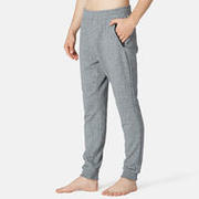 Men's Cotton Gym Pants Slim fit 500 - Grey