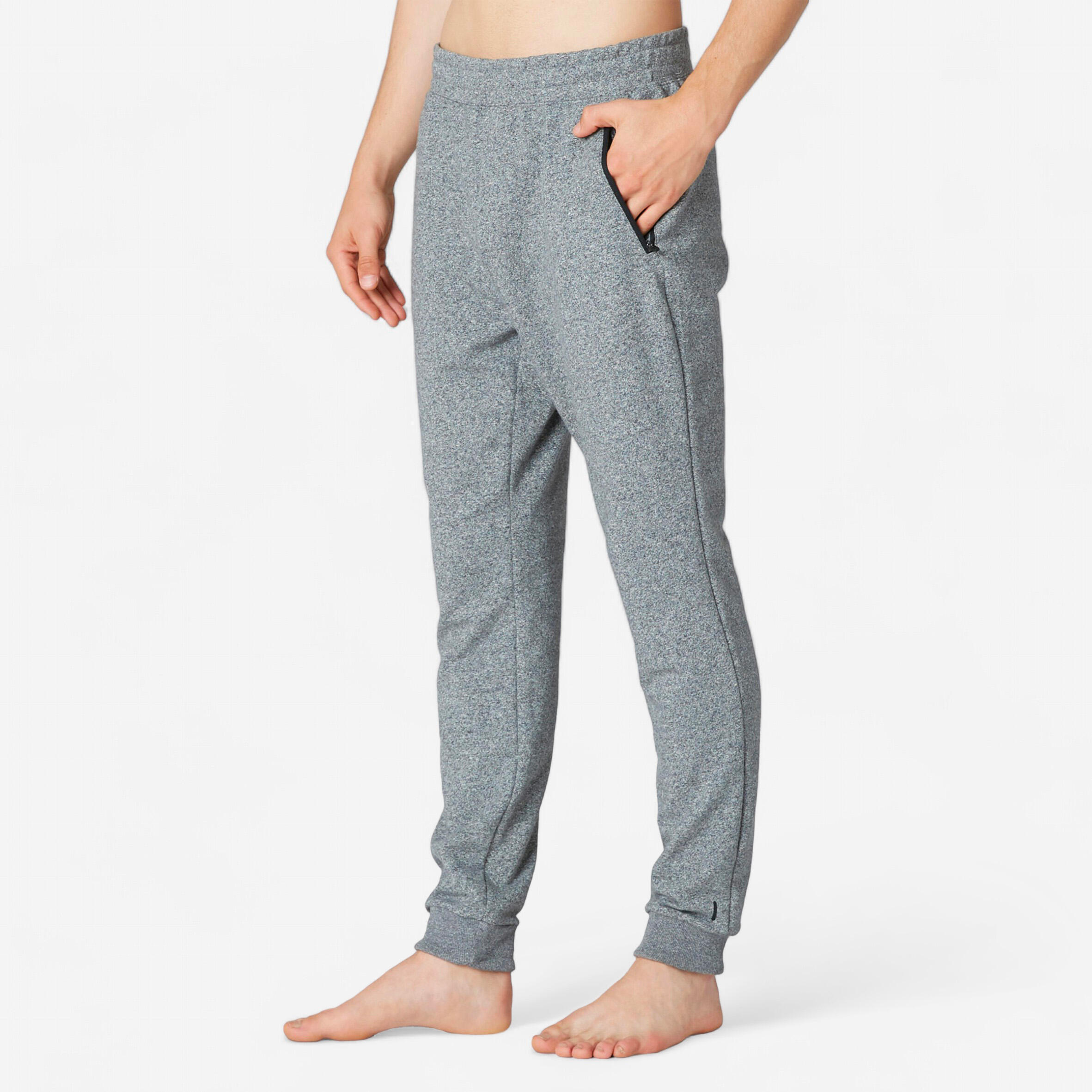 Herenbroek 500 voor gym en stretching slim fit met rits | DOMYOS | Decathlon .nl