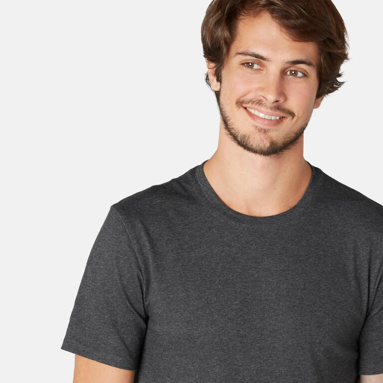 Men's Slim-Fit Fitness T-Shirt 500 - Dark Grey