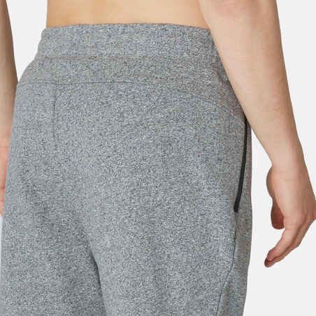 Fitness Slim-Fit Jogging Bottoms with Zip Pockets - Grey