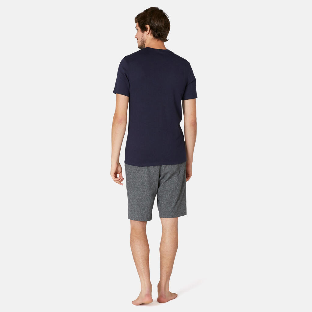 Men's Fitness Slim-Fit T-Shirt 500 - Dark Blue