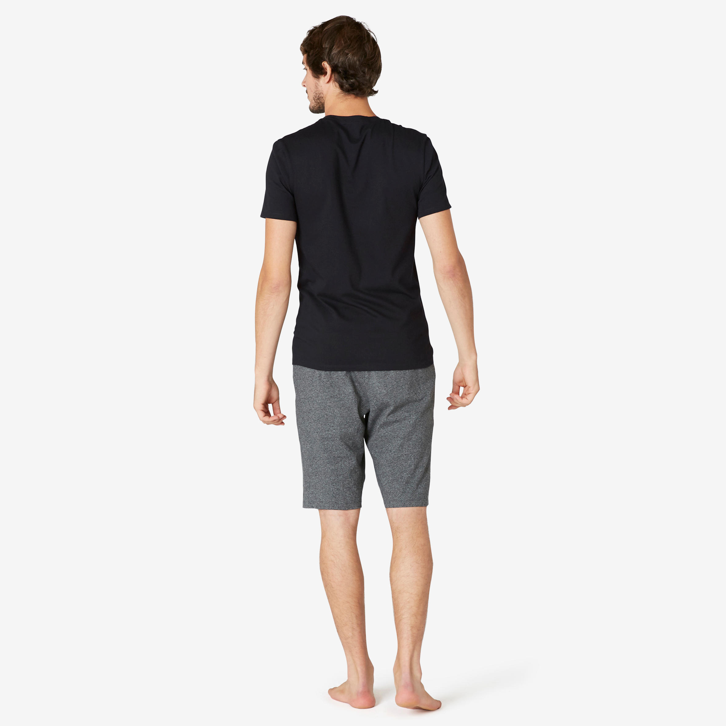 Men's Slim-Fit Fitness T-Shirt 500 - Black 16/19