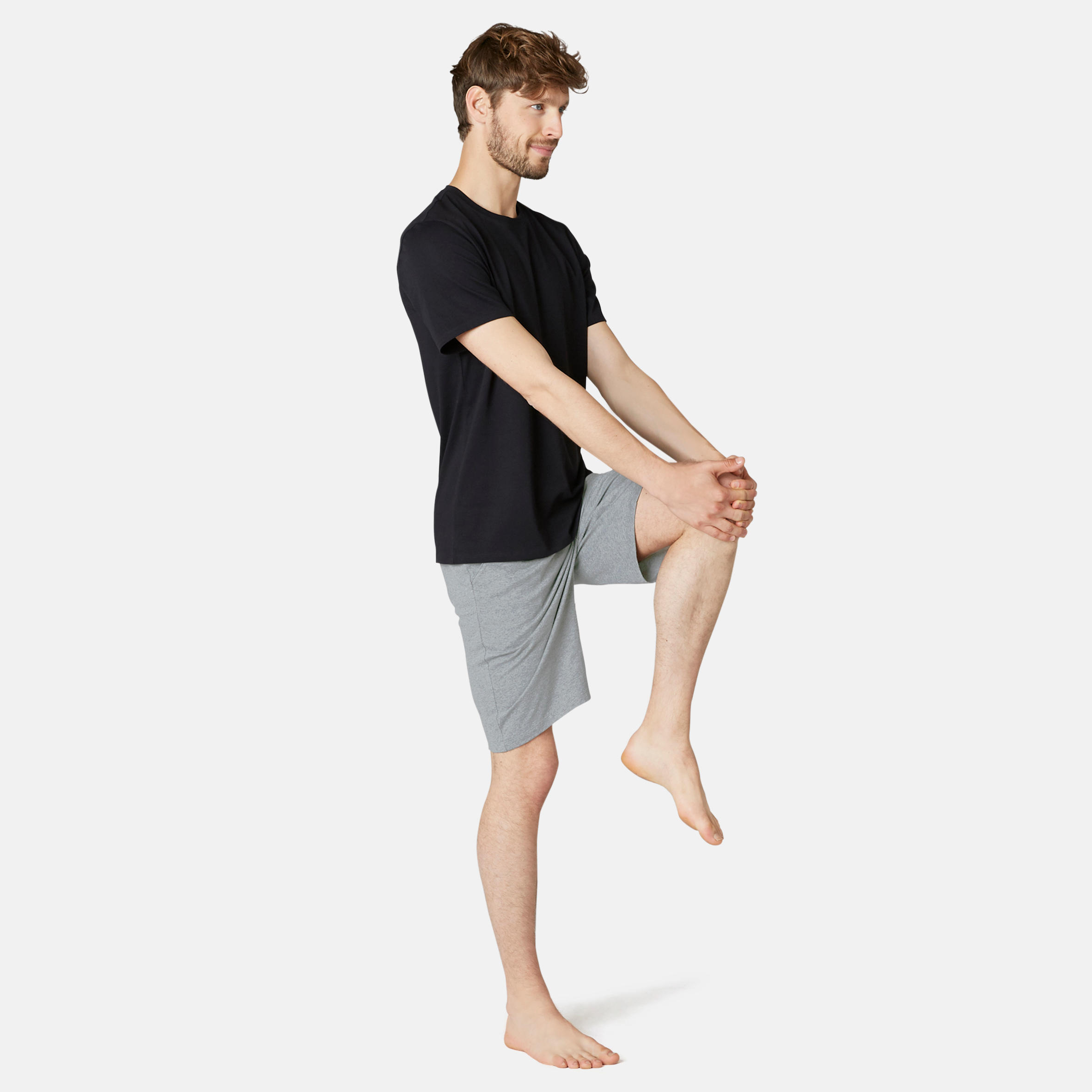 

Men' Gym Shorts Long Regular Fit 500 - Mottled Grey -  By NYAMBA | Decathlon