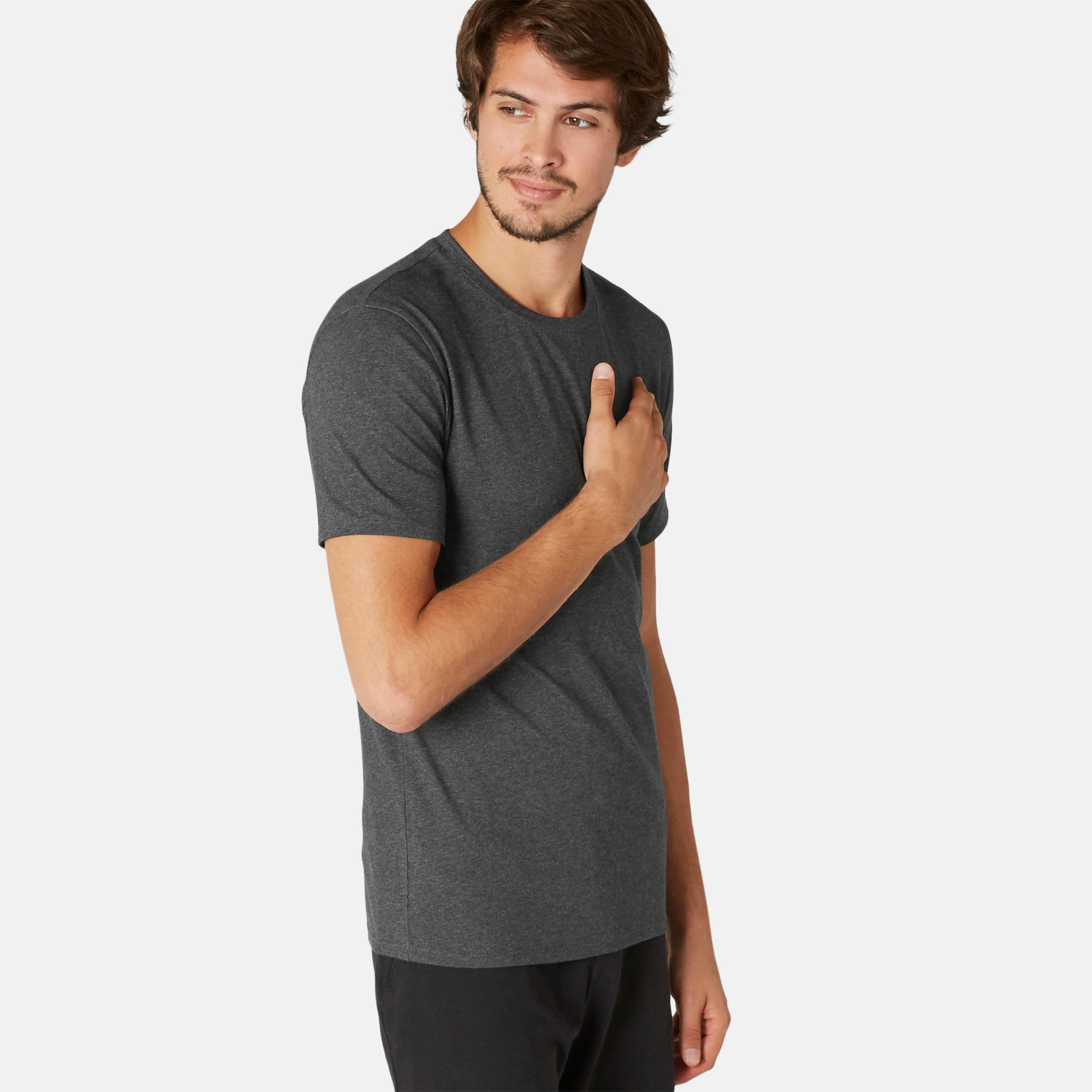 

Men' Gym T-Shirt Slim Fit 500 - Dark Grey -  By NYAMBA | Decathlon