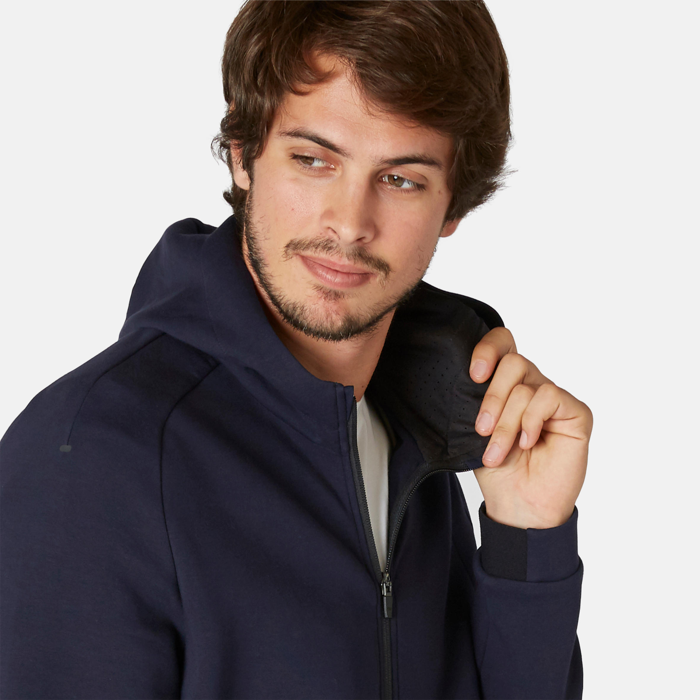 

Men's Gym Jacket Hooded Warm Spacer 540 - Navy Blue -  By NYAMBA | Decathlon