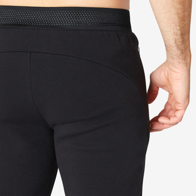 Pantalón chándal fitness  slim Hombre Domyos 540 negro