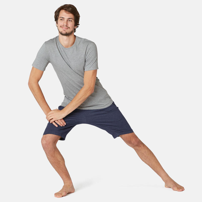 Erkek Alacali Gri Tisort Gym Pilates 500 Domyos By Decathlon
