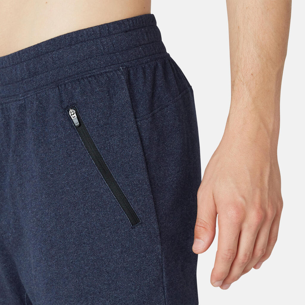 Shorts lang aus dehnbarer Baumwolle RV-Taschen Fitness blau