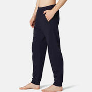 Men's Cotton Gym Pants Regular fit 500 - Navy Blue