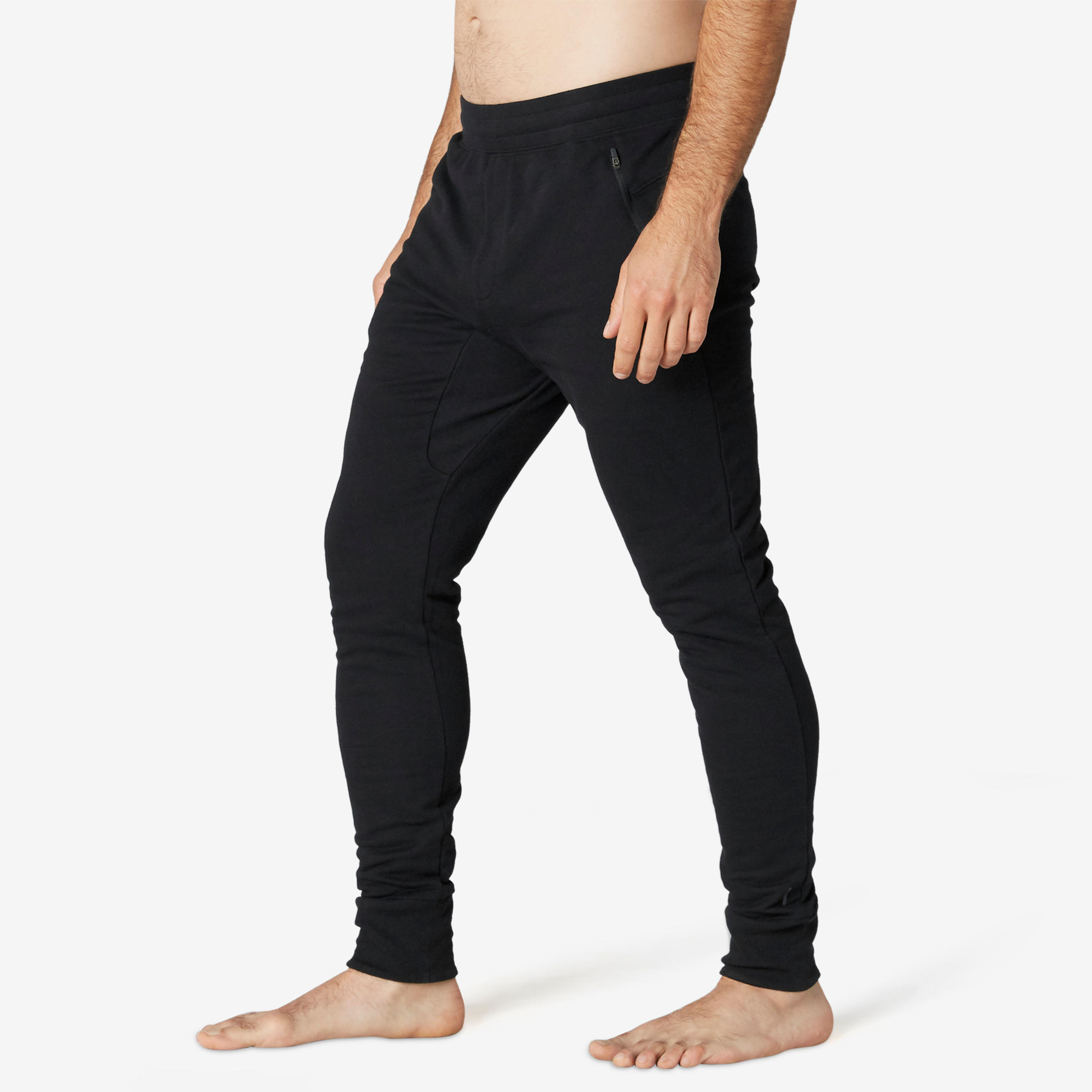 

Men's Gym Trousers Slim Fit ZIP 500 - Black -  By NYAMBA | Decathlon