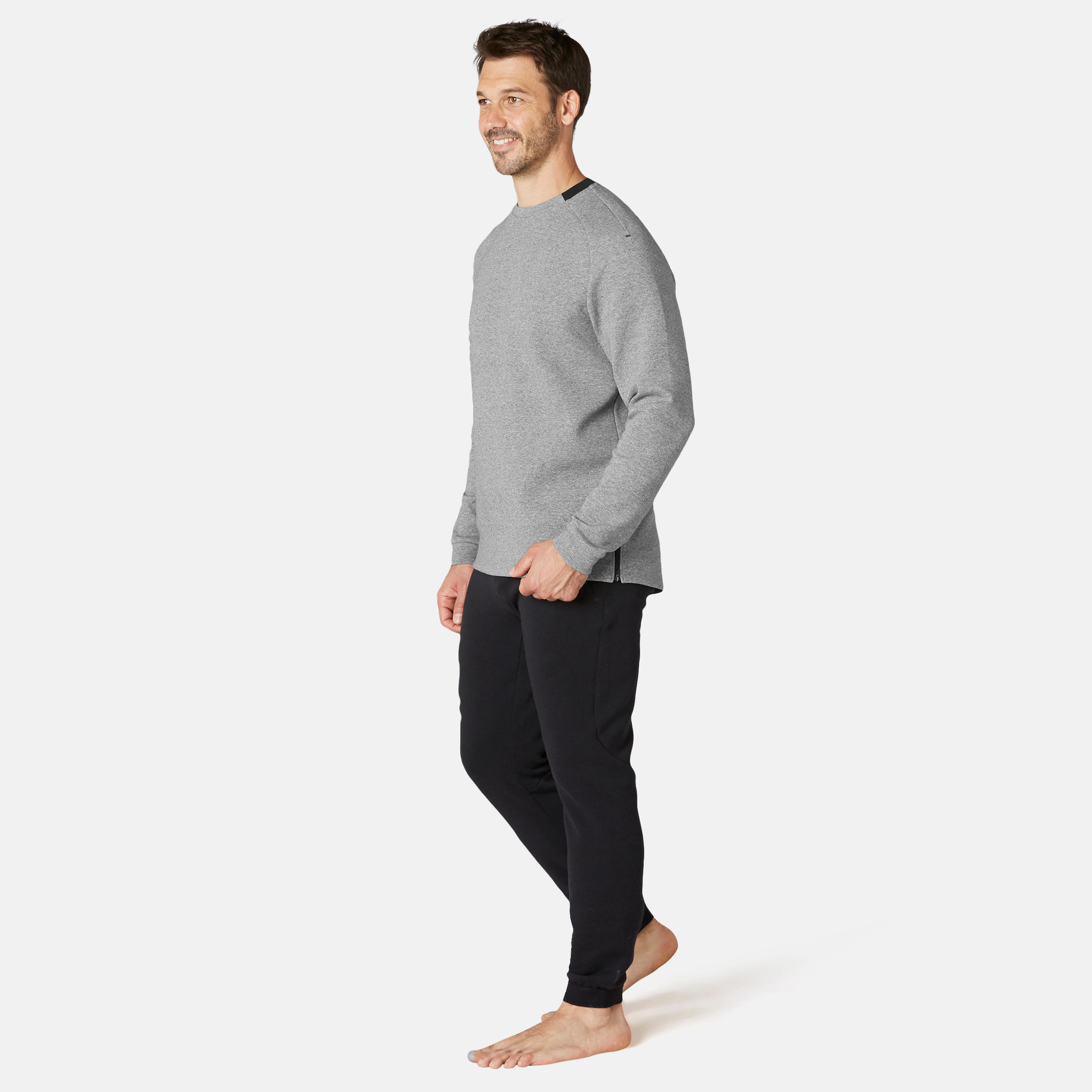 Fitness Sweatshirt with Zippered Pocket - Grey 2/8