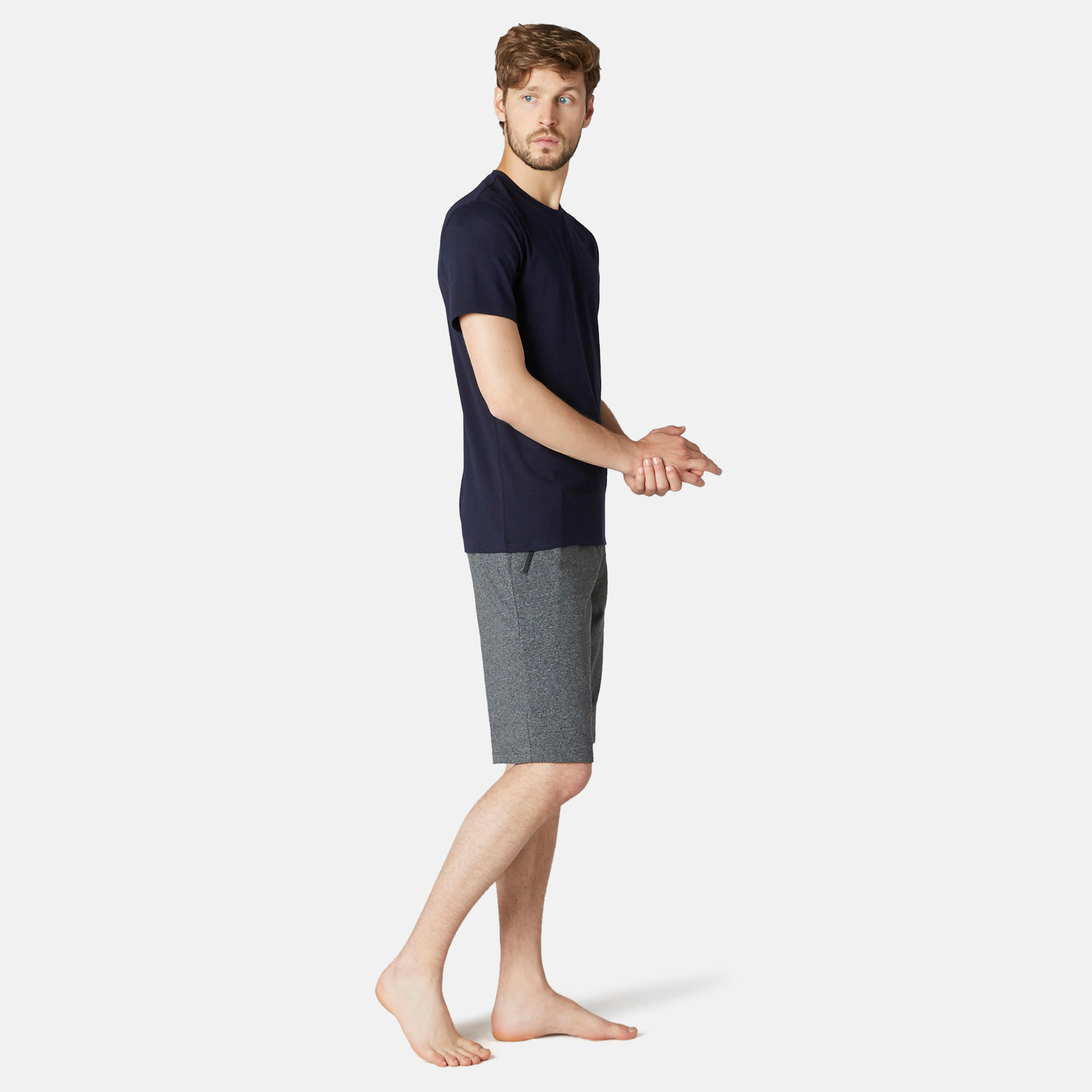 

Men' Gym Shorts Long Slim-Fit Zip Pockets 520 - Dark Grey -  By NYAMBA | Decathlon
