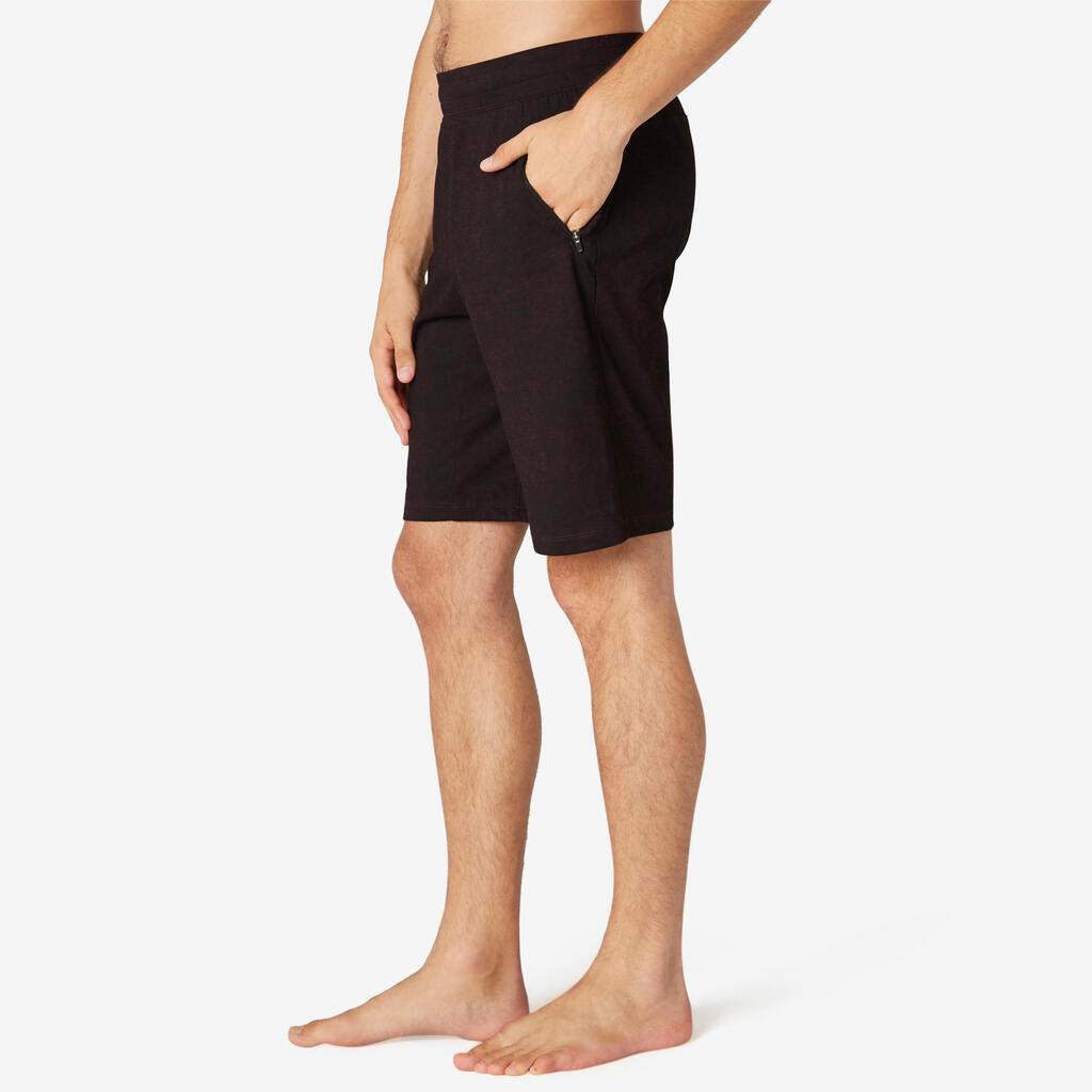 Men's long sport shorts 520 - burgundy pattern