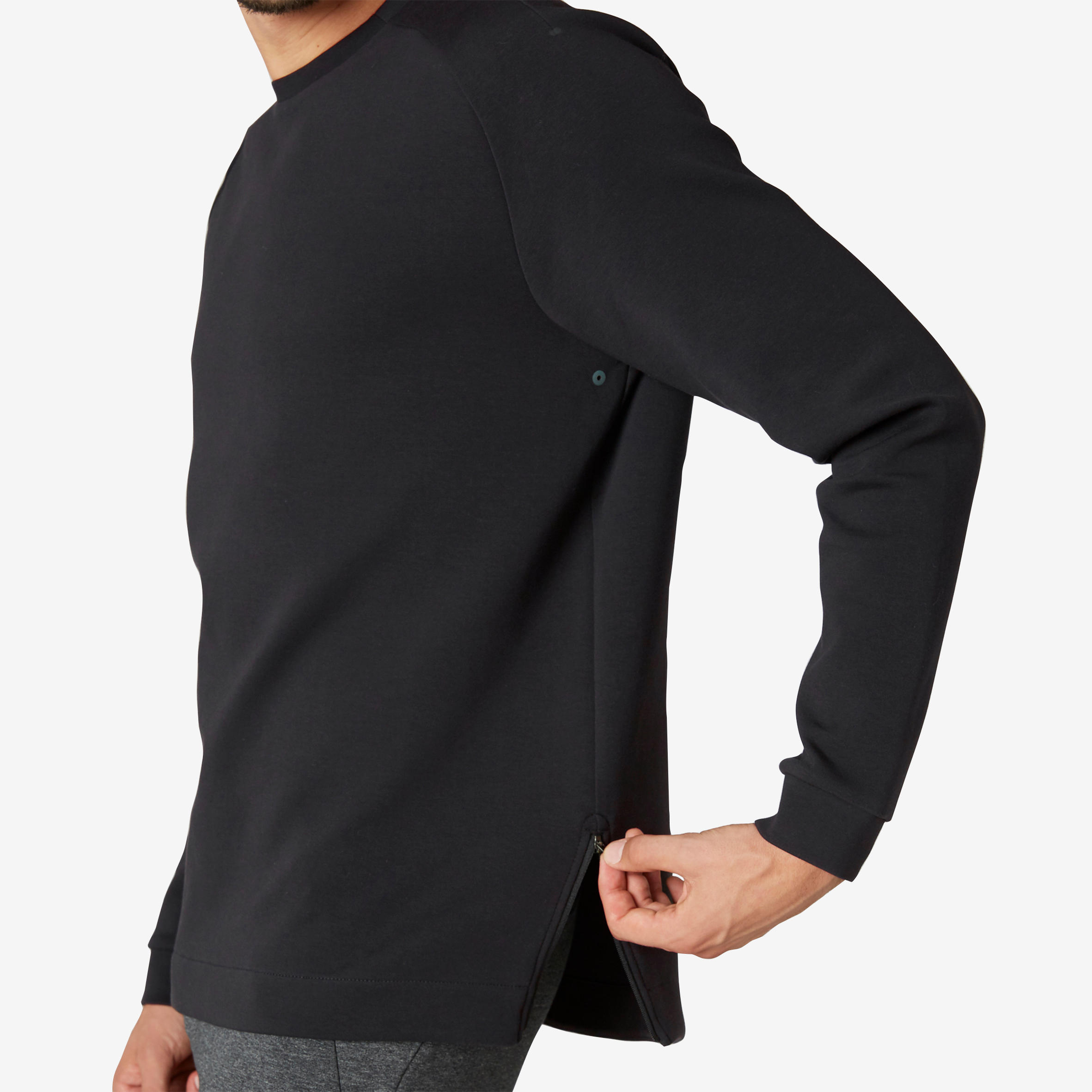 Fitness Sweatshirt with Zip-Up Pocket - Black 6/8