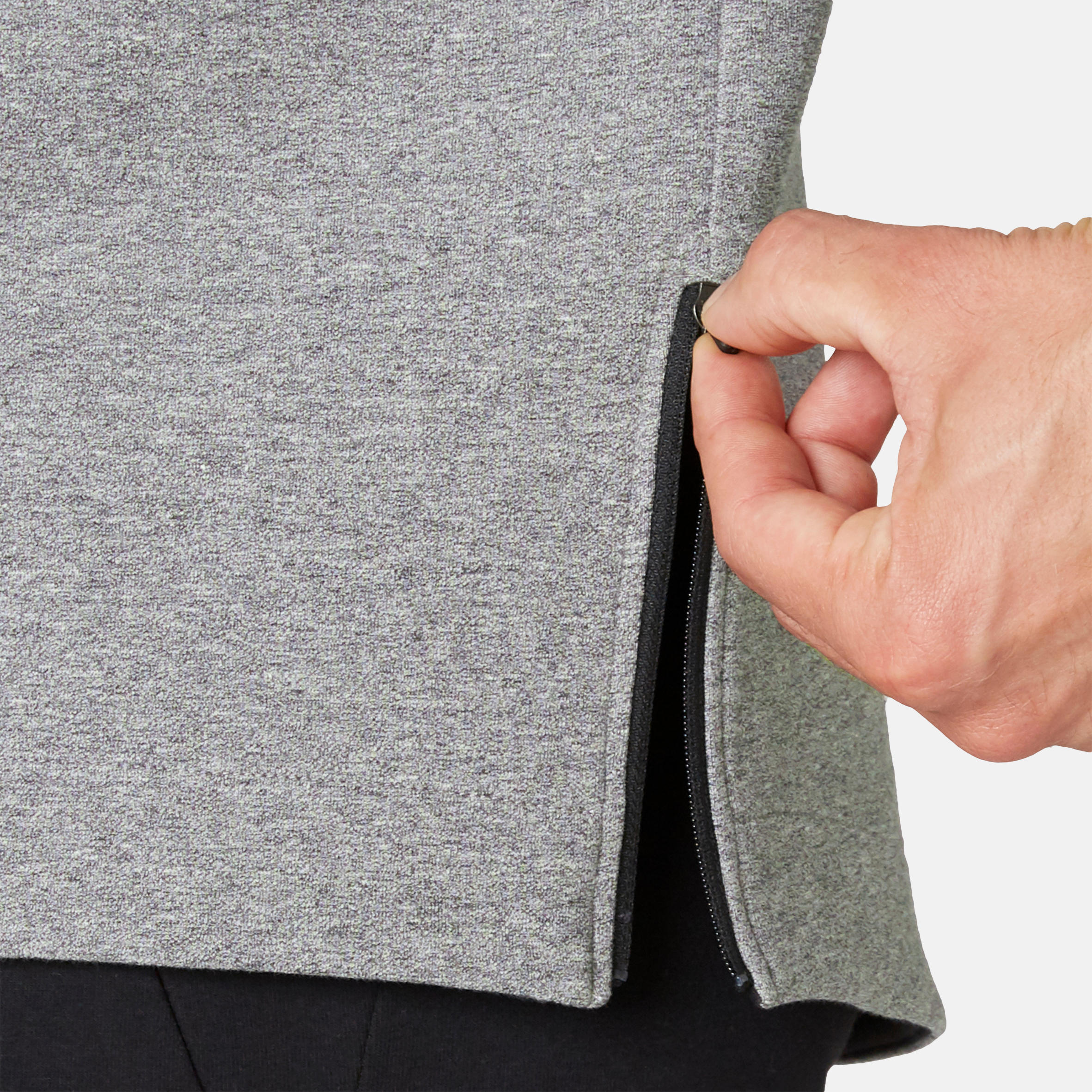 Fitness Sweatshirt with Zippered Pocket - Grey 7/8