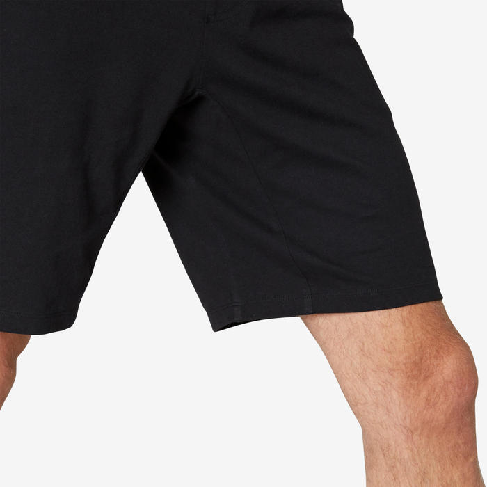 Men's RegularFit Long Pilates & Gentle Gym Sport Shorts 520 Black