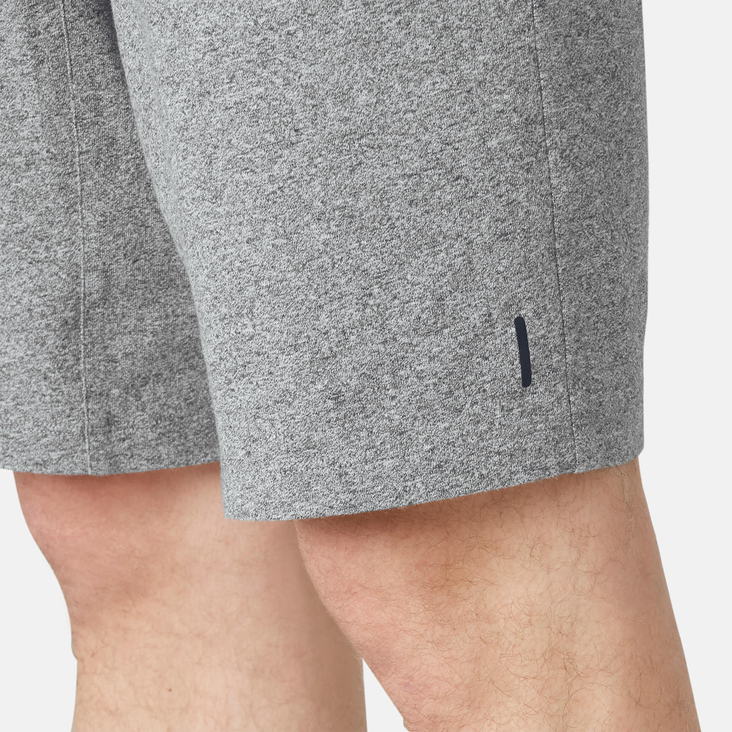 Long Slim-Fit Stretch Cotton Fitness Shorts with Zip Pockets - Grey 8/9