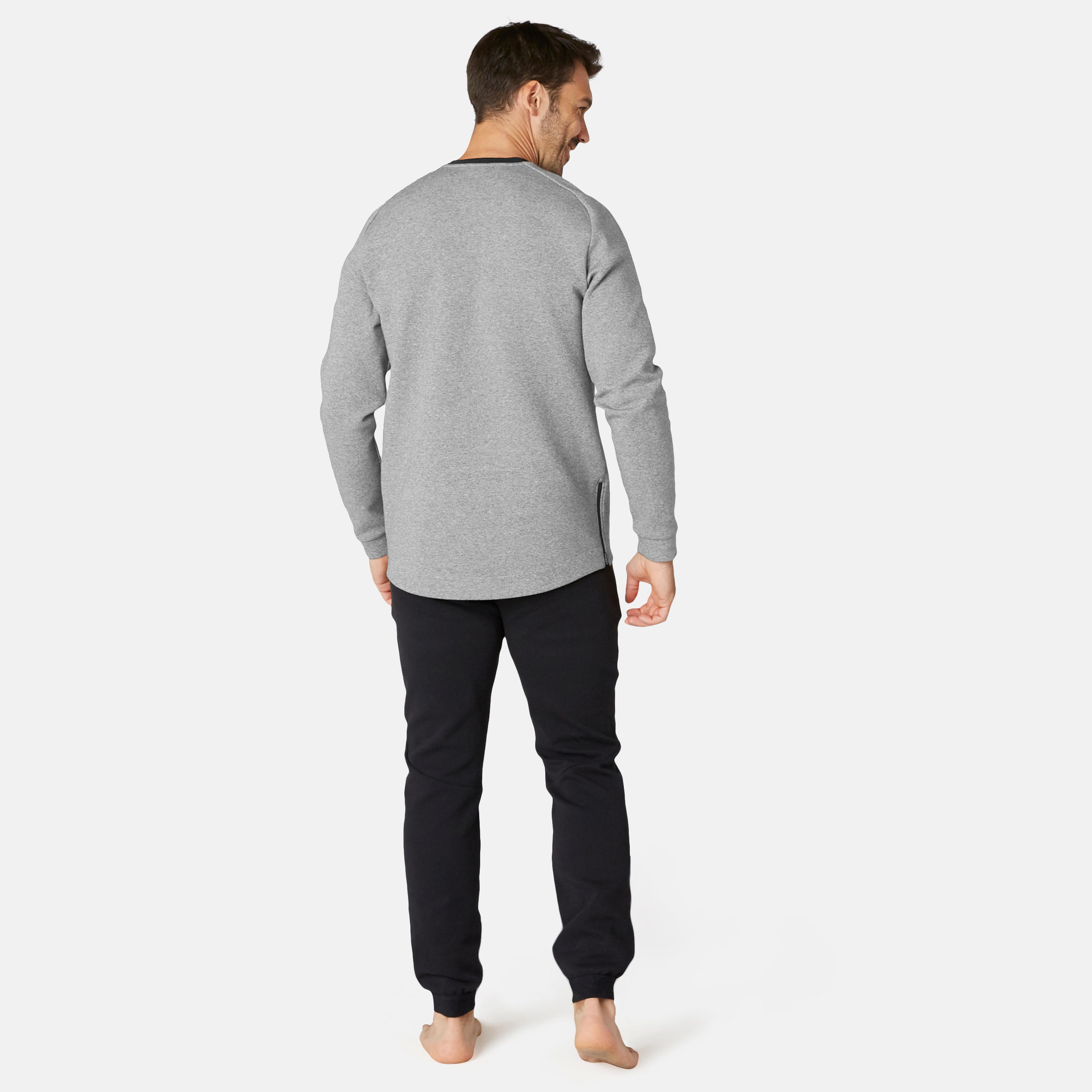 Fitness Sweatshirt with Zippered Pocket - Grey 4/8