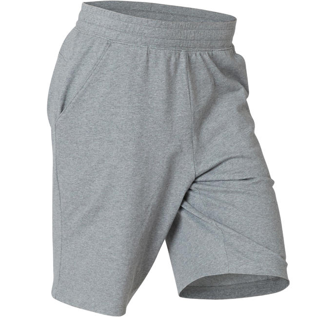 Men's Cotton Gym Short Regular fit 500 - Mottled Grey