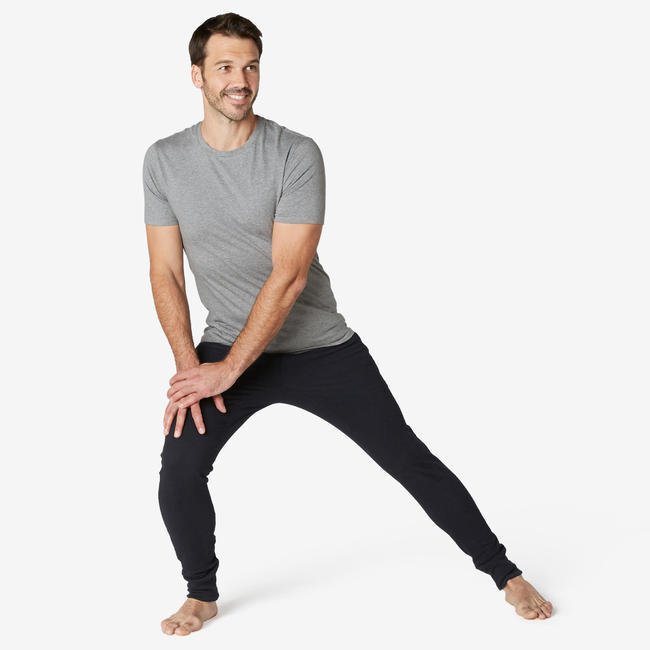 Men's Gym Trousers Slim Fit ZIP 500 Black