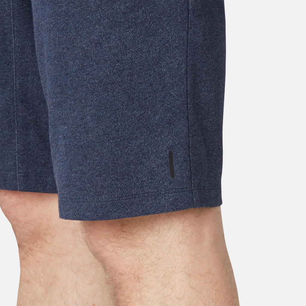 Shorts lang aus dehnbarer Baumwolle RV-Taschen Fitness blau