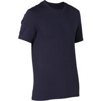 T-shirt fitness manches courtes slim coton col rond homme bleu noir