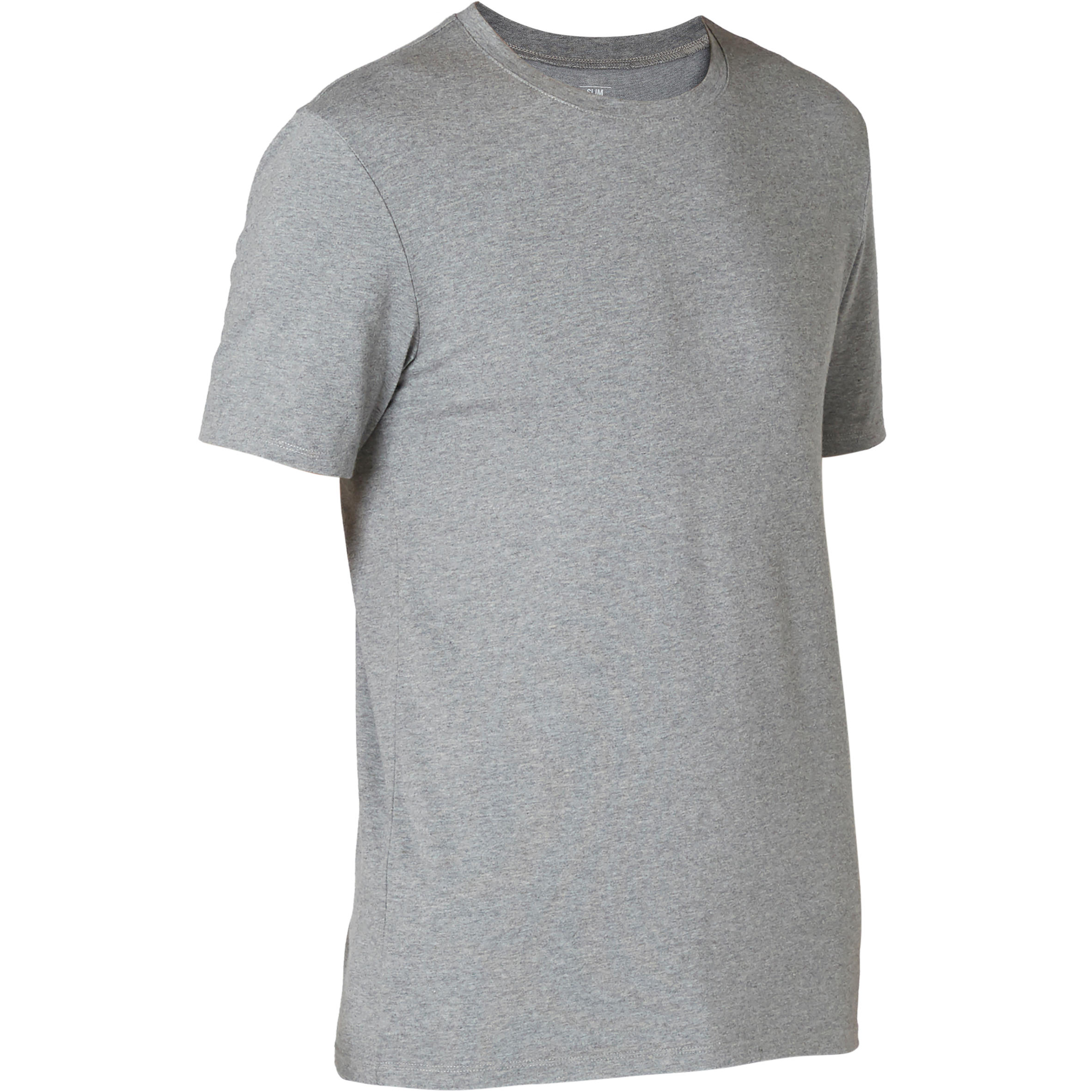 Camiseta fitness manga corta algodón extensible slim Hombre gris claro 7/7