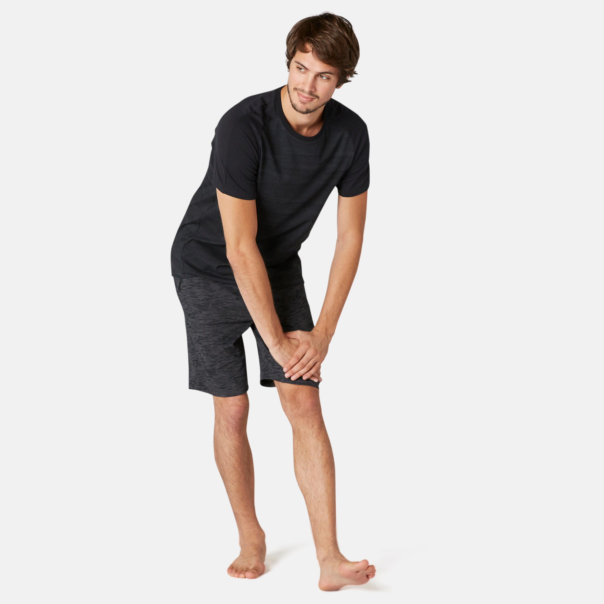 

Men' Gym Shorts Long Slim-Fit Zip Pockets 520 - Grey Pattern -  By NYAMBA | Decathlon